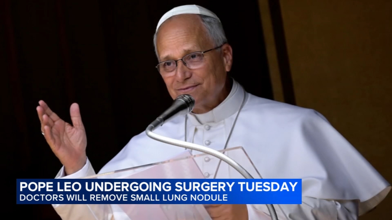 Pope Leo heads to hospital ahead of surgery to remove lung nodule

       — ABC 7 Bay Area, Mill Valley Health news