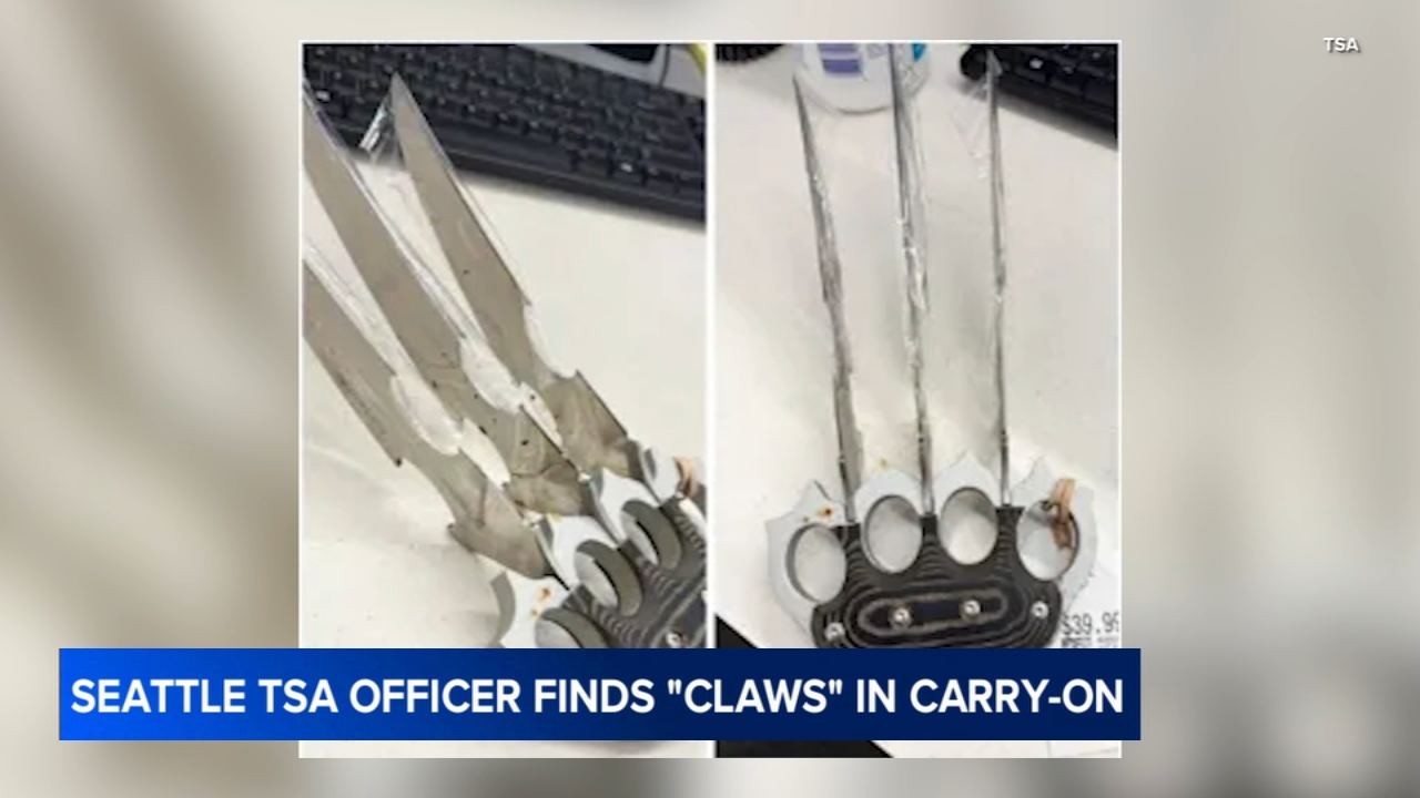 'Wolverine-style claws' discovered in carry-on bag at Seattle airport security: TSA
       — ABC 7 Bay Area